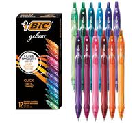 Bic Gel-ocity Quick Dry Retractable Gel Pen, Medium Point (0.7mm), Black, 12-Count