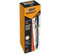 BIC Gel-ocity Quick Dry Retractable Rollerball Pen Black 0.3 mm Medium Rollerball Non Refillable Pack of 12