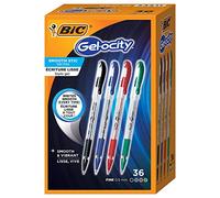 Bic Gel-ocity Smooth Stic Gel Pen, Fine Point (0.5mm), Assorted Business Colors - Box of 36 Assorted Gel Stick Pens, RGSF36-AST