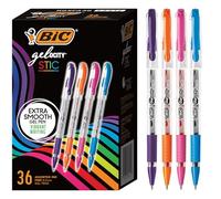 Bic Gel-ocity Smooth Stic Gel Pen, Fine Point (0.5mm), Assorted Business Colors - Box of 36 Assorted Gel Stick Pens, RGSF36-AST