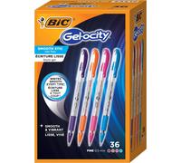 BIC Gel-ocity Smooth Stic Gel Pen, Fine Point (0.5mm), Assorted Colors, 36-Count, Vibrant and Smooth Gel Ink Pens