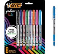 BIC Gel-ocity Smooth Stic Gel Pen, Medium Point (0.7mm), Assorted Colors, 8-Count, Vibrant and Smooth Gel Ink Pens
