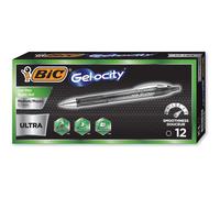BIC Gel-Ocity Ultra Gel Pens, Medium Point Retracable (0.7mm), Black Ink Gel Pen, 12-Count