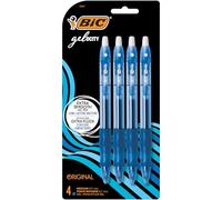 BIC Gelocity Original Blue Gel Pens, Medium Point (0.7mm), 4-Count Pack, Retractable Gel Pens With Comfortable Grip