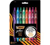 BIC Gelocity Quick Dry Assorted Colors Gel Pens, Medium Point (0.7 mm), School Supplies for Color-Coding Notes, 8-Count Pack in Assorted Colors