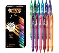 BIC Gelocity Quick Dry Assorted Colors Gel Pens, Medium Point (0.7 mm), School Supplies for Color-Coding Notes, 12-Count Pack in Assorted Colors
