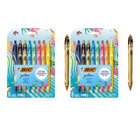 BIC Gelocity Quick Dry Ocean Themed Gel Pens, Medium Point (0.7mm), 8-Count -Pen Set, Colored Gel Pens for Note Taking and Journaling, (Pack of 2)