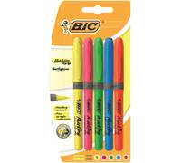 Bic Grip Highlighter Pen Chisel Tip 1.6-3.3Mm Line Assorted Colours Pack 5