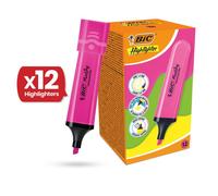 Bic Highlighter Flat - Neon Pink - Box of 12 Bic Multicolor