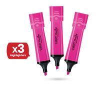Bic Highlighter Flat - Neon Pink - Pack of 3 Bic Pink