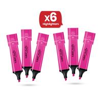 Bic Highlighter Flat - Neon Pink - Pack of 6 Bic Pink