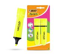 Bic Highlighter Flat - Neon Yellow - Blister pack of 2 Bic Yellow
