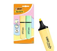Bic Highlighter Flat - Pastel Yellow & Green - Blister pack of 2 Bic Yellow