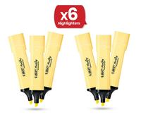 Bic Highlighter Flat - Pastel Yellow - Pack of 6 Bic Multicolor