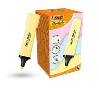 Bic Highlighter Flat - Pastel Yellow - Single Bic Yellow