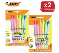 Bic Highlighter Grip Assorted PK12 - 2 Packs Bic Multicolor