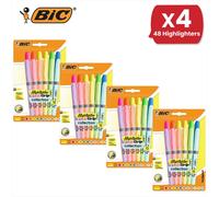Bic Highlighter Grip Assorted PK12 - 4 Packs Bic Multicolor