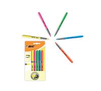 BIC Highlighter Fluorescent Marking Grip Pens Assorted Colours Pack of 5