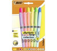 Bic Highlighter Grip Pastel Assorted, Pack of 12 992562