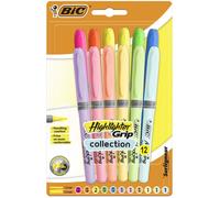 Bic Highlighter Grip Assorted PK12 Bic Multicolor