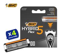 BIC Hybrid 5 Flex Men's Razor Refills Pack of 4 with Nano Tech Blades