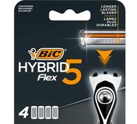 BIC Hybrid 5 Flex Men's Shaver Refills with 5 Moveable Nano-Tech Titanium Coated Razor Blades - Box of 4 Cartridges