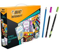 BIC Intensity Adult Colouring Set, 24 Coloured Pencils, 24 Colouring Felt Tip P