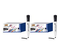 BIC Intensity Black Low Odor Dry Erase Markers, Chisel Tip, 12-Count Pack of Erasable Markers With Low-Odor Ink (Pack of 2)