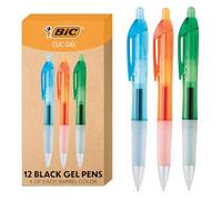 Bic Intensity Clic Gel Retractable Roller Pens, 0.7 mm, Black, 12 Pens