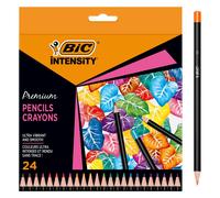 BIC Intensity Colouring Pencils In Premium Cardboard Case Suitable For Adults, Assorted Colours, Pack of 24