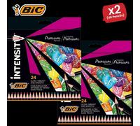 Bic Intensity Colouring Pencils In Premium Cardboard Case Suitable For Adults, Assorted Colours, - 2 Packs Bic Multicolor