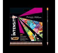 Bic Intensity Colouring Pencils In Premium Cardboard Case Suitable For Adults, Assorted Colours, Pack of 24 Bic Multicolor