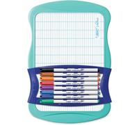 BIC Intensity Dry Erase Kit With 9 Dry Erase Markers and 1 Dual-Sided Dry Erase Board, Bullet Tip (2.8mm), Assorted
