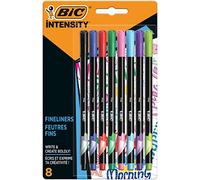 Bic Bic Intensity Fineliner Pen 0.8mm Tip 0.4mm Line Assorted Colours (Pack 8)