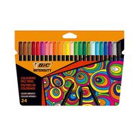Bic Intensity Felt Tip Pens, Vibrant Colouring Pens, School Supplies for Kids or Adults, 24 Pack Bic Multicolor