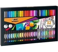 BIC Intensity Felt Tip Pens, Writing Pens with 20 Fine and 12 Medium Tips, Vibrant Colouring Pens, School Supplies for Kids or Adults, 32 Pack