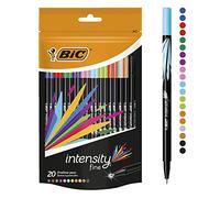 BIC Intensity Fine Felt Tip Pens, Assorted Vivid Colours for the School with a Fine Point (0.8 mm), Pack of 20