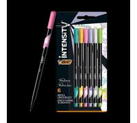 Bic Intensity Fine Felt Tip Pens, Pack of 6 Bic Multicolor