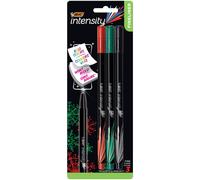 BIC Intensity Fineliner Marker Pen 0.4mm Black/Red/Green 3-Count