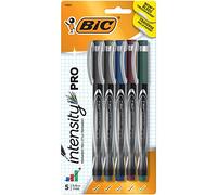 BIC Intensity Fineliner Pro Marker Pen, Fine Tip (0.5mm), Assorted Colors, Smooth & Precision Writing, 5-Count