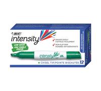 BIC Intensity Low Odor Dry Erase Marker 12 Pack Chisel Tip Tank Green Erases Cleanly Non-Toxic Markers