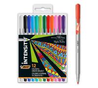 Bic Intensity Medium Felt-Tip Pens, Medium Tip, Box of 12 Caja de 12 rotuladores de punta media Assorted