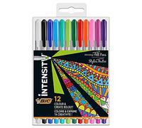 Bic Intensity Medium Felt-Tip Pens, Medium Tip, Box of 12 Caja de 12 rotuladores de punta media Assorted