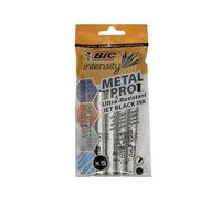 Bic Intensity Metal PRO Permanent Marker Ultra-Resistant Jet, Multi Surface, Fine Point, Black Ink, Bullet Point Pens For Wood, Glass, Plastic & Metal (5 PK)