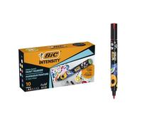BIC Intensity Paint Markers Medium Bullet Nib for Multiple Surfaces, Non-Toxic - Assorted Classic and Pastel Colours, Box of 10