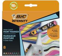 BIC Intensity Permanent Marker, Eyelet Tip, 4.5 mm, Pack of 8 Markers, 8 Assorted Colors