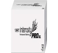 BIC Intensity Pro XL Permanent Marker Extra Large Chisel Tip Black 12 Count