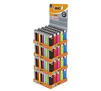 BIC J25 Lighter Long-Lasting Mini Lighters that lasts for up to 1,450 lights, Assorted Colours, Tray of 200