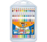 BIC Kids Colouring Set - Case of 36 Colouring Products - Variety Pack with 8 Fe
