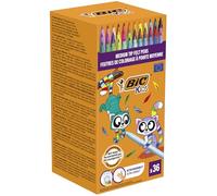 BIC Kids Couleur Felt Tip Pen Kid Colours Washable Pens Set - Pack of 36